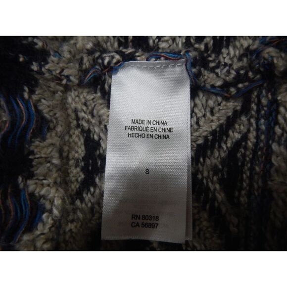 Lucky Brand Aztec Geometric‎ Open Long Cardigan Sweater Womens Small Petite Boho - Picture 4 of 12